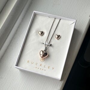 Heart earring and necklace set